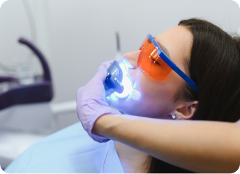 Patient receiving laser dentistry treatment